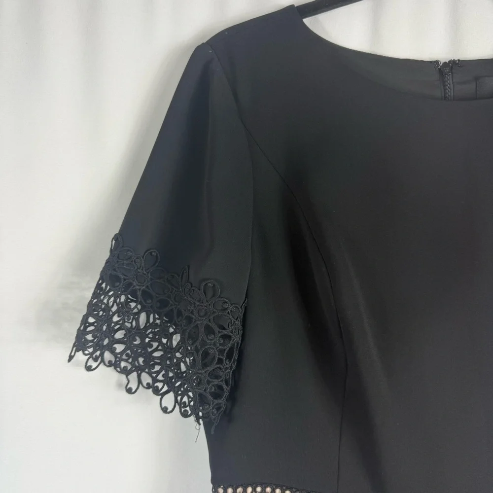 Shani  Lace-Trim Crepe Fit & Flare Dress size:USA 10